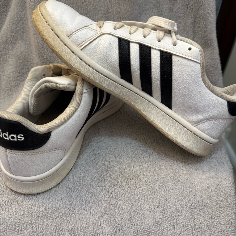 Adidas Women's White and Black Sneakers